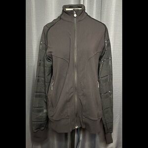 Lululemon Jacket Mens Grey Full Zip Track Stretch Mock Neck Medium EUC